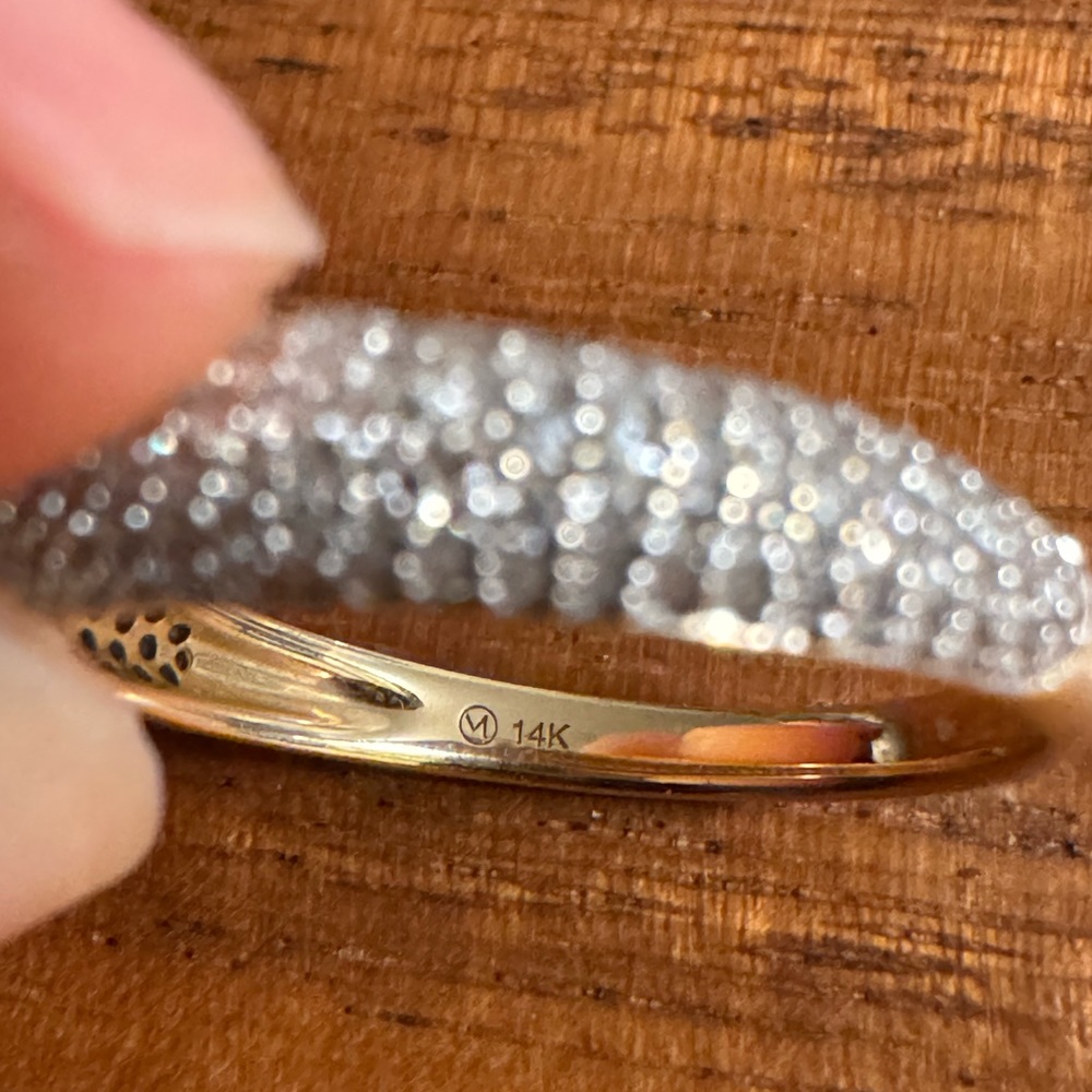 Mejuri Pave Diamond Thin Dome Ring - Picture 4 of 5